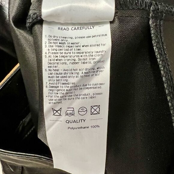 NWOT Badee for Dolls Kill brand black embossed faux leather pants szS. - Picture 13 of 15